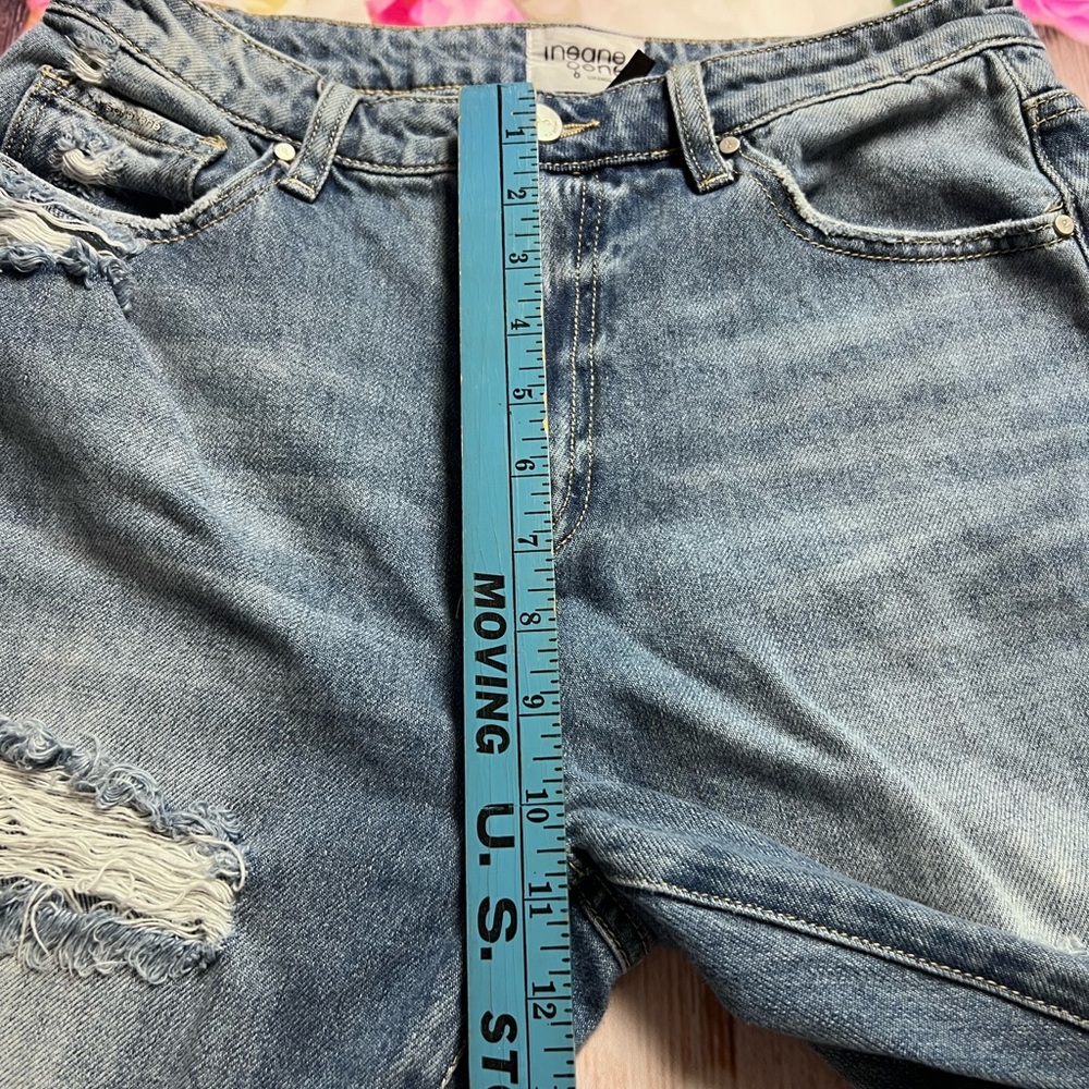 Trendy Ripped Blue Women's Straight Leg Jeans - Picture 6 of 8
